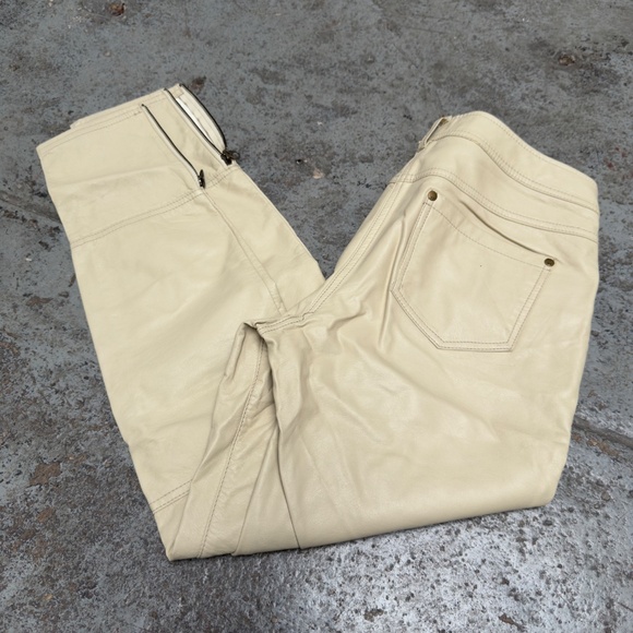 Free People Womens Size 8 Vintage Wash Faux Leather Zipper Jeans Pants - Picture 5 of 5